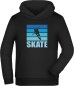 Preview: Skater Hoodie Kids Hooded Sweater - Jumping Skater on Blue Background i549